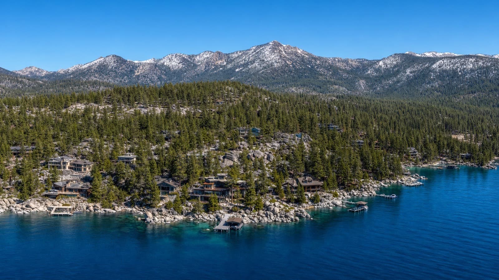 Mill Creek neighborhood in Incline Village, Nevada — forested mountain homes among Jeffrey pines near Lake Tahoe